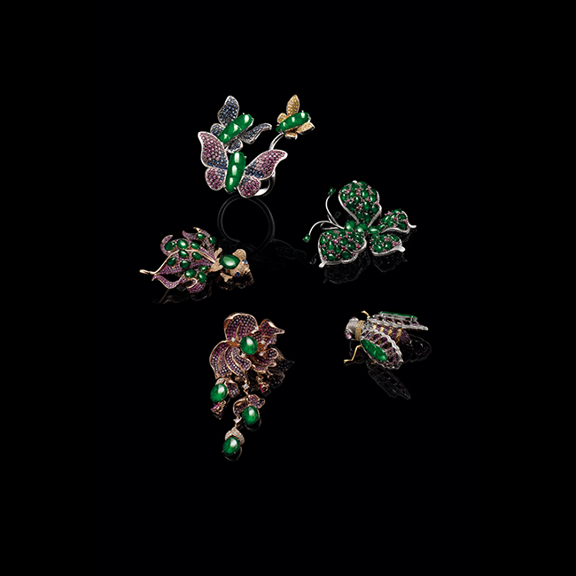 「鳥語花香」系列翡翠胸針