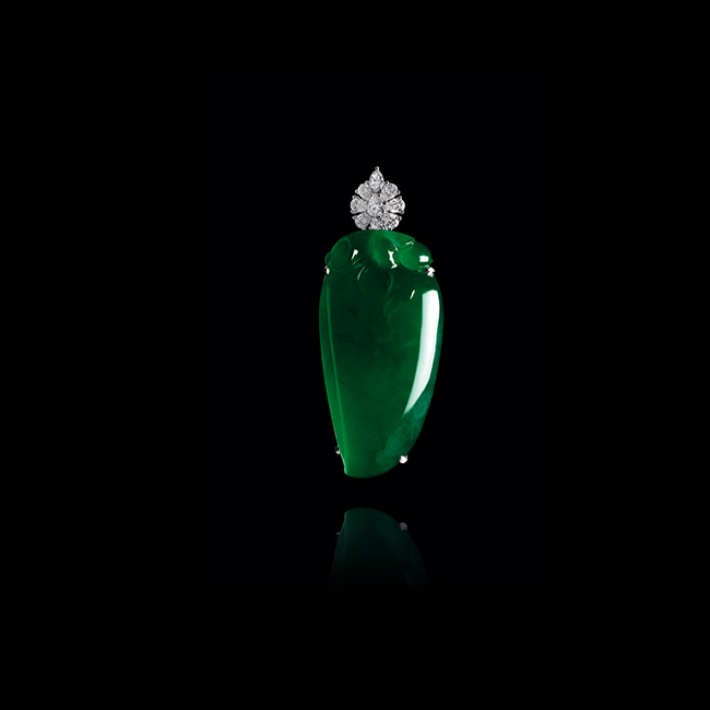 滿綠翡翠辣椒吊墜